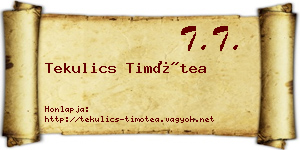 Tekulics Timótea névjegykártya